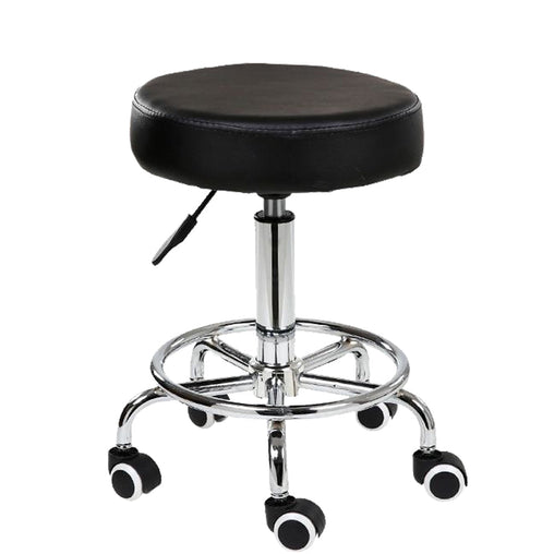 Salon Chair Bar Swivel Stool Office Roller Wheels Portable Height Adjust Leather BS8401(x2) - ozily