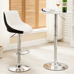 Bar Stools Kitchen Bar Stool Leather Barstools Swivel Gas Lift Counter Chairs x2 BS8403 White - ozily