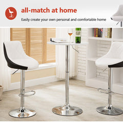 Bar Stools Kitchen Bar Stool Leather Barstools Swivel Gas Lift Counter Chairs x2 BS8403 White - ozily
