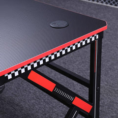 Gaming Desk Desktop PC Computer Desks Desktop Racing Table Office Laptop Home K-Shaped Legs Black 140cm - ozily