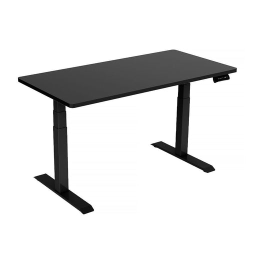 120cm Standing Desk Height Adjustable Sit Black Stand Motorised Dual Motors Frame Black Top - ozily