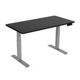 160cm Standing Desk Height Adjustable Sit Stand Motorised Grey Dual Motors Frame Black Top