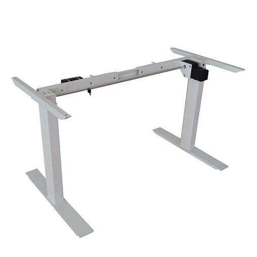Standing Desk Height Adjustable Sit Stand Motorised Grey Dual Motors Frame 140cm Black Top - ozily