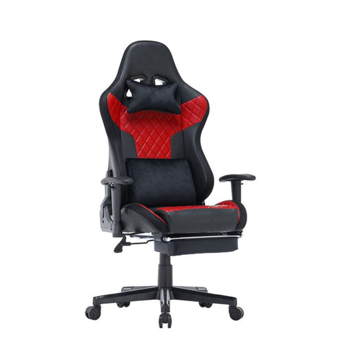 7 RGB Lights Bluetooth Speaker Gaming Chair Ergonomic Racing chair 165° Reclining Gaming Seat 4D Armrest Footrest Black Red - ozily