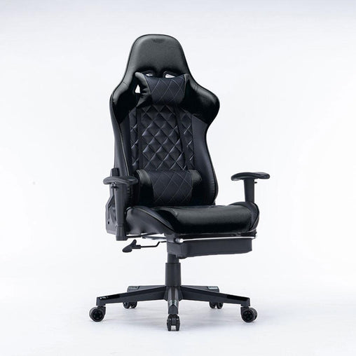 Gaming Chair Ergonomic Racing chair 165° Reclining Gaming Seat 3D Armrest Footrest Black - ozily