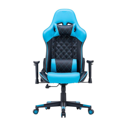 Gaming Chair Ergonomic Racing chair 165° Reclining Gaming Seat 3D Armrest Footrest Blue Black - ozily