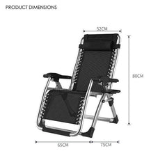 Kingsize Outdoor Folding Reclining Garden Beach Chair Sun Lounger Deck Recliner - ozily