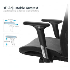 Sihoo M57 Ergonomic Office Chair, Computer Chair Desk Chair High Back Chair Breathable,3D Armrest and Lumbar Support Grey without Footrest - ozily