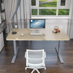 120cm Standing Desk Height Adjustable Sit Stand Motorised White Single Motor Frame White Top - ozily
