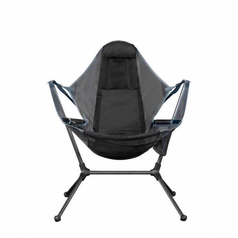 Camping Chair Foldable Swing Luxury Recliner Relaxation Swinging Comfort Lean Back Outdoor Folding Chair Outdoor Freestyle Portable Folding Rocking Chair Grey - ozily