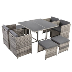 Horrocks 8 Seater Outdoor Dining Set-Grey - ozily