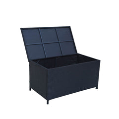 Outdoor PE Wicker Storage Box Garden 320L-Black - ozily