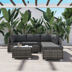 Ottoman-Style Outdoor Lounge Set in Grey - ozily