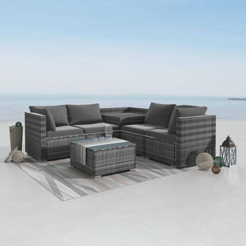 6PCS Outdoor Modular Lounge Sofa Coogee - Grey - ozily