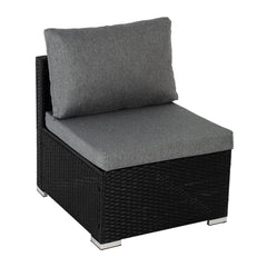 8PCS Outdoor Furniture Modular Lounge Sofa Lizard - Black - ozily