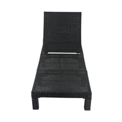 Black Rattan Sunbed with Adjustable Recline - ozily