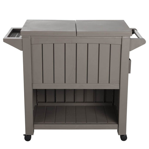 Garden Bar Serving Cart with Cooler (Taupe) - ozily