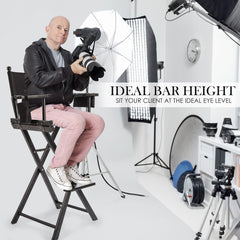 La Bella Black Folding Tall Chair DARK HUMOR Movie Director 75cm - ozily