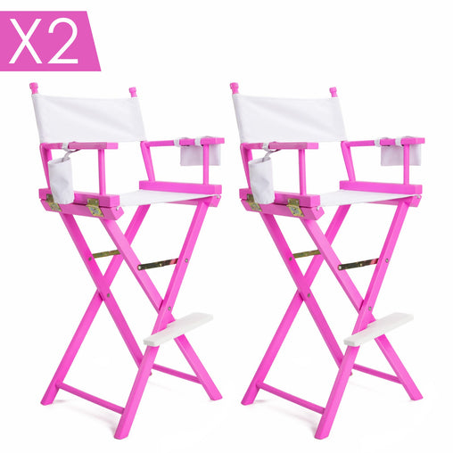La Bella 2 Set Pink Folding Tall Chair DARK HUMOR Movie Director 75cm - ozily