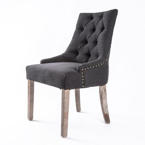 La Bella Black (Charcoal) French Provincial Dining Chair Amour Oak Leg - ozily