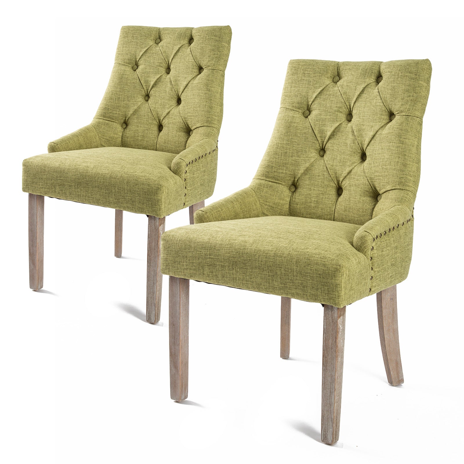 La Bella 2 Set Green French Provincial Dining Chair Amour Oak Leg - ozily