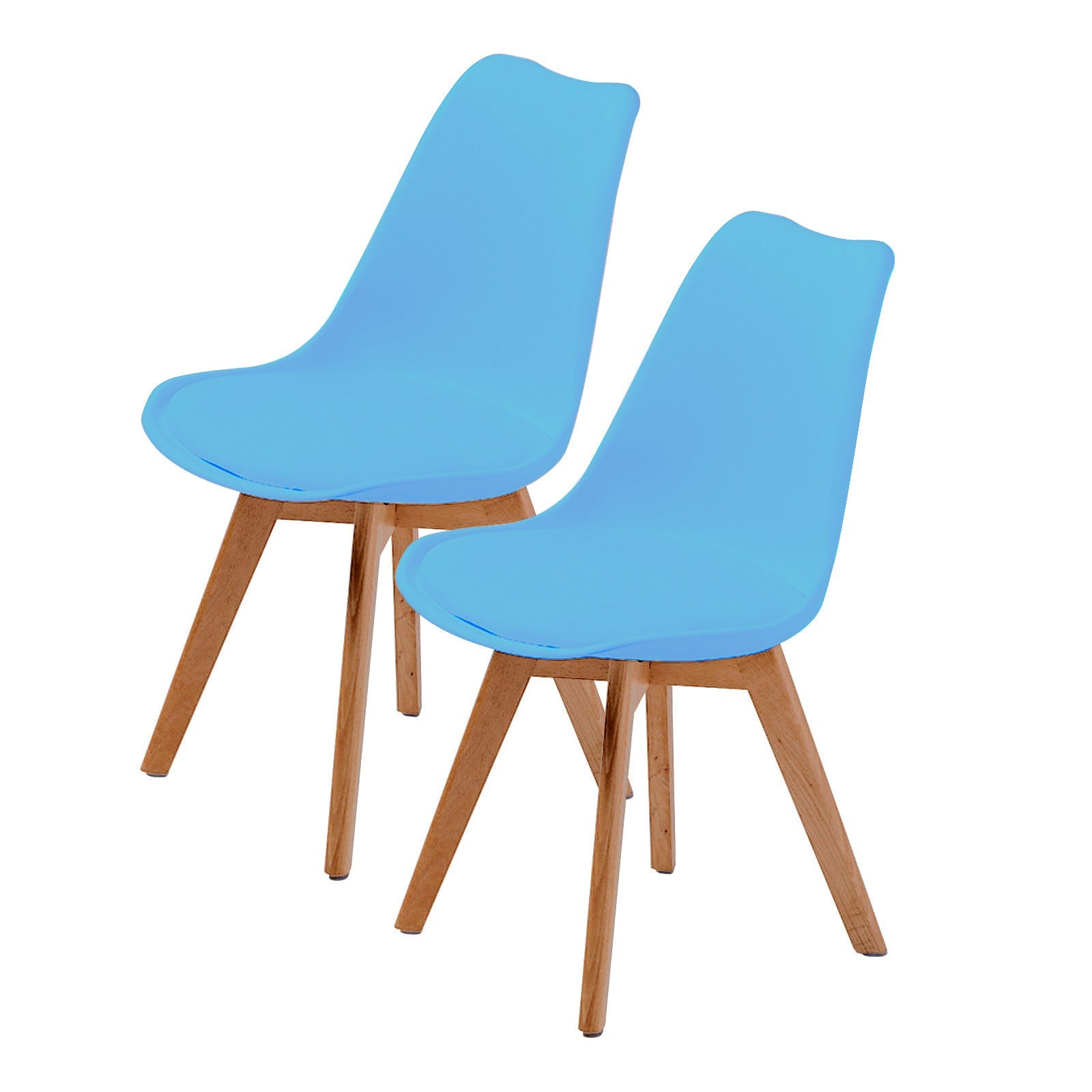 La Bella 2 Set Grey Blue Retro Dining Cafe Chair Padded Seat - ozily