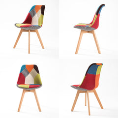 La Bella 2 Set Multi Colour Retro Dining Cafe Chair Padded Seat - ozily