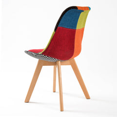 La Bella 2 Set Multi Colour Retro Dining Cafe Chair Padded Seat - ozily