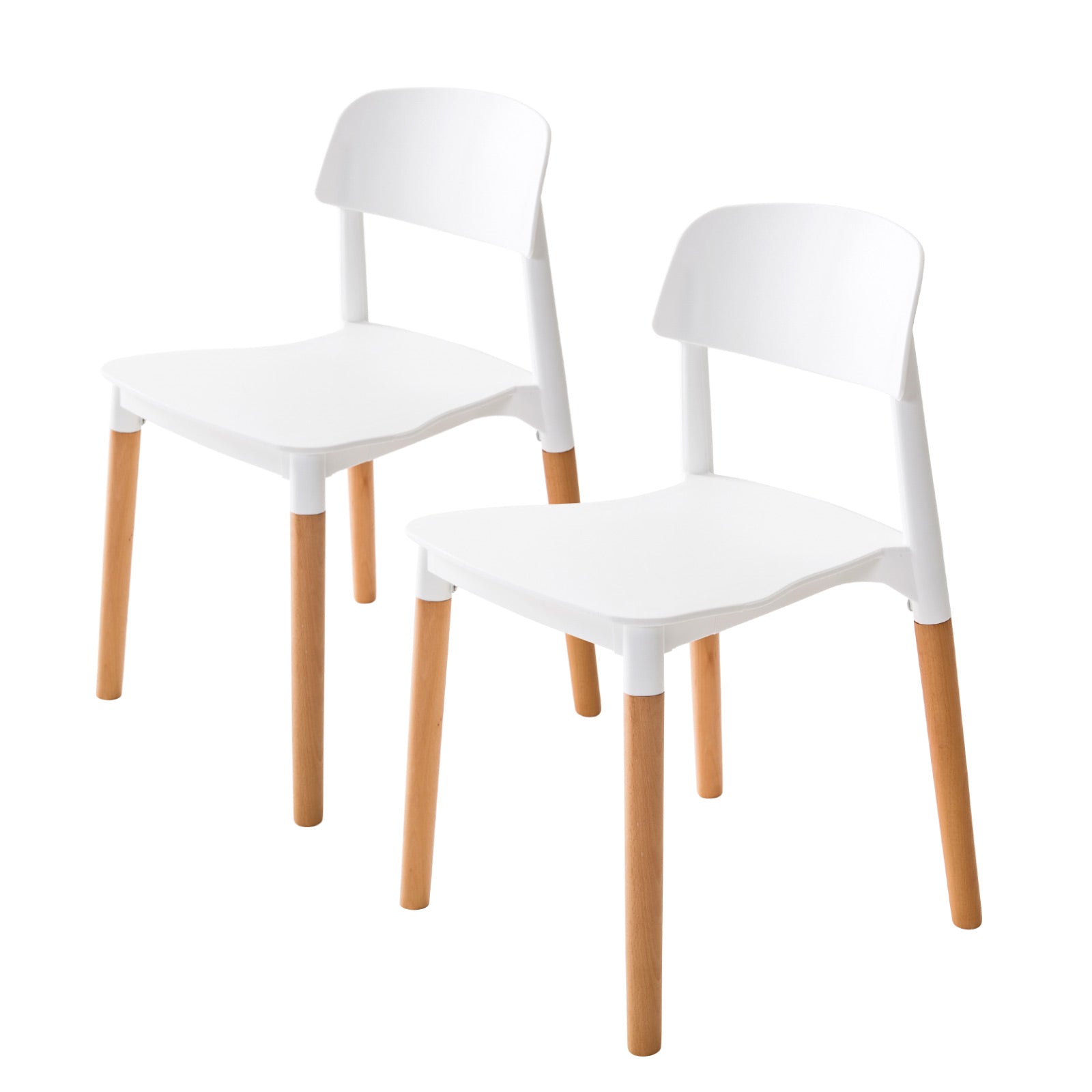 La Bella 2 Set White Retro Belloch Stackable Dining Cafe Chair - ozily