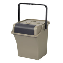 Nplastic 2 Set Brown Stackable Recycle BinRubbish Open-Touch Flip Lid 45L - ozily