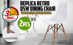 La Bella 2 Set White Retro Dining Cafe Chair DSW PP - ozily