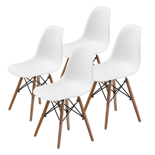 La Bella 4 Set White Retro Dining Cafe Chair DSW PP - ozily