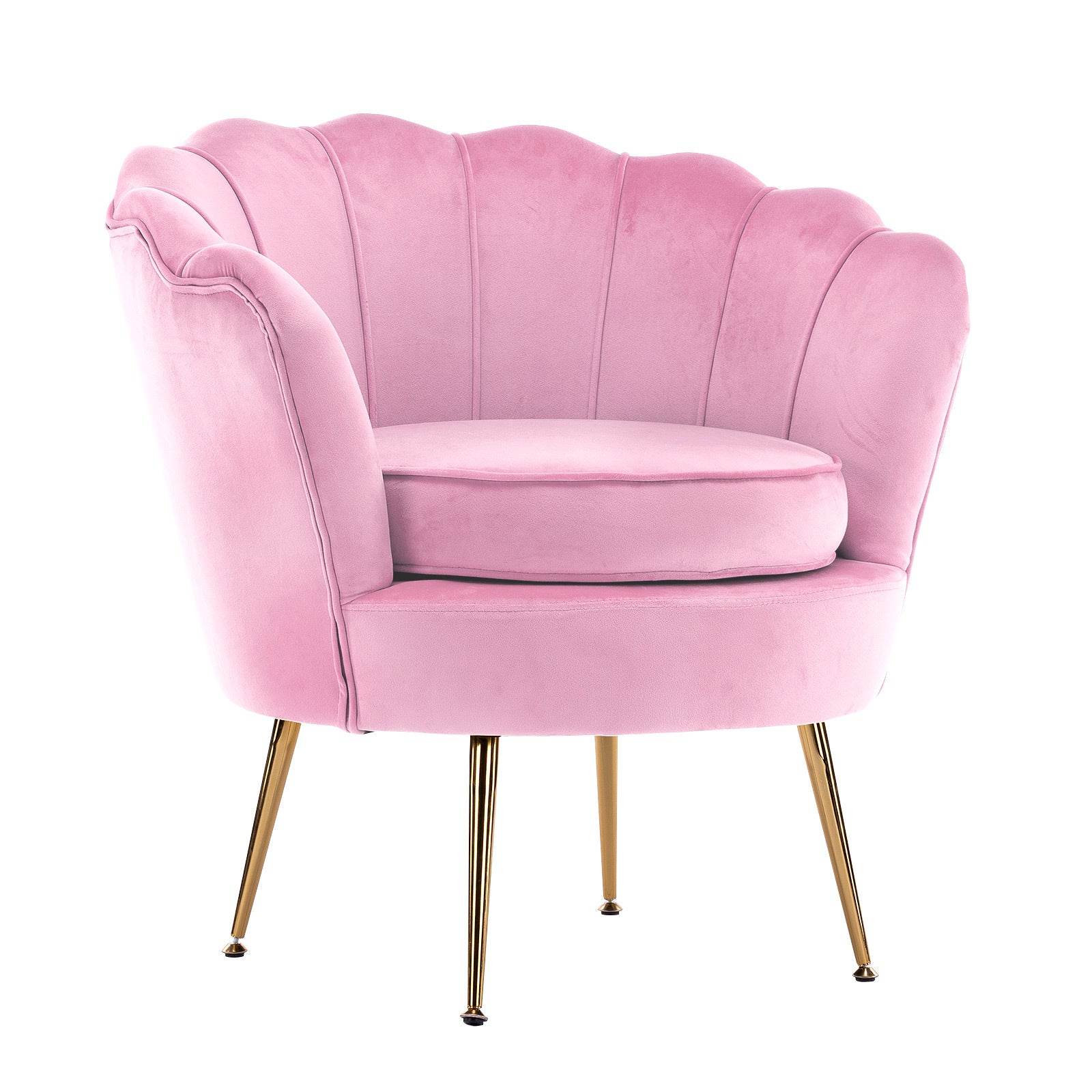 La Bella Shell Scallop Pink Armchair Lounge Chair Accent Velvet - ozily