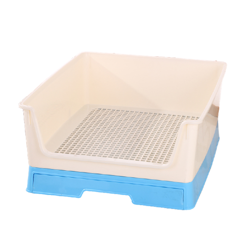 Medium Dog Potty Training Tray Pet Puppy Toilet Trays Loo Pad Mat With Wall Blue - ozily