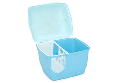XL Portable Hooded Cat Toilet Litter Box Tray House with Handle and Scoop Blue - ozily