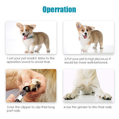 Electric Pet Dog Cat Quiet Nail Grinder Clipper Cutter Trimmer Grooming Care - ozily
