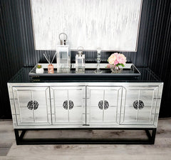Athens Mirrored Buffet Table -Black - ozily