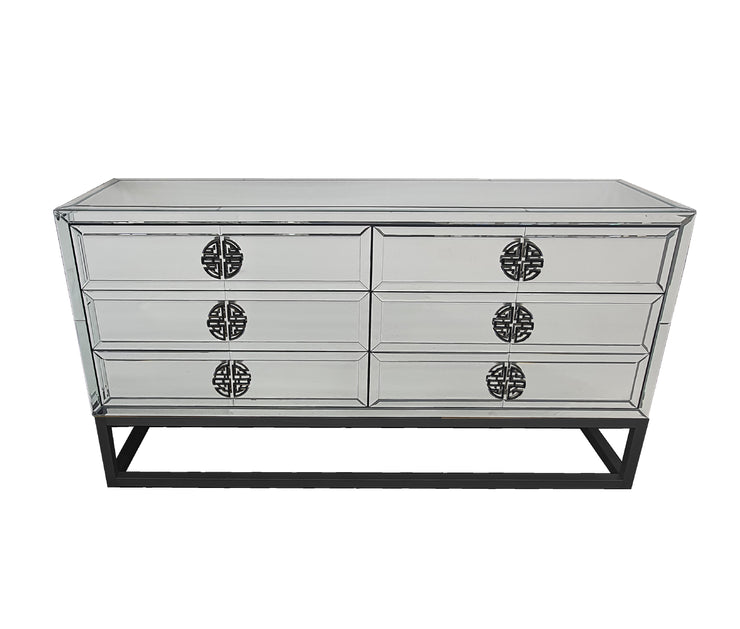 Athens Mirrored Dresser Table -Black - ozily