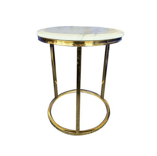 Kelly Side Table - White on Gold - 45cm - ozily