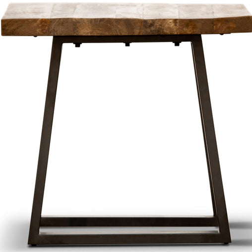 Begonia Side Sofa End Table 60cm Live Edge Mango Wood Unique Furniture - Natural - ozily