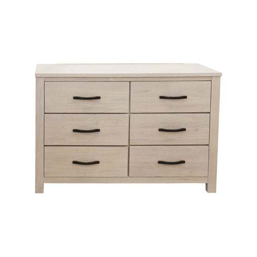 Foxglove Dresser 6 Chest of Drawers Solid Wood Tallboy Storage Cabinet - White - ozily