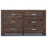 Catmint Dresser 6 Chest of Drawers Solid Pine Wood Storage Cabinet - Grey Stone