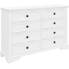 Celosia Dresser 8 Chest of Drawers Bedroom Acacia Timber Storage Cabinet - White - ozily