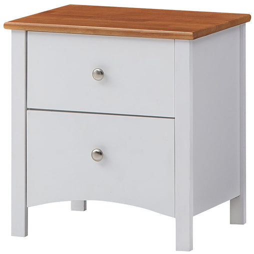 Lobelia Bedside Nightstand 2 Drawers Storage Cabinet Shelf Side End Table -White - ozily