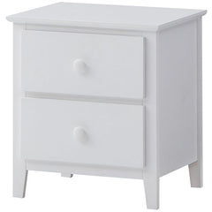 Wisteria Bedside Nightstand 2 Drawers Storage Cabinet Shelf Side Table - White - ozily
