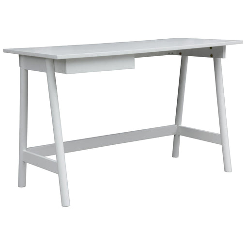 Mindil Office Desk Student Study Table Solid Wooden Timber Frame - White - ozily