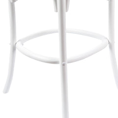 Aster 2pc Crossback Bar Stools Dining Chair Solid Birch Timber Rattan Seat White - ozily