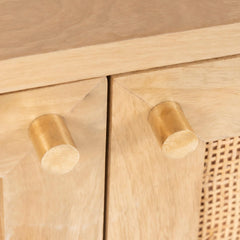 Martina Buffet Table Sideboard 100cm 2 Door Solid Mango Wood Storage Cabinet - ozily