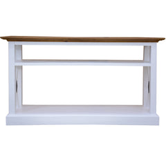 Beechworth Console Hallway Entry Table 140cm Solid Pine Wood Hampton - Grey - ozily