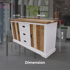 Orville Buffet Table 166cm 2 Door 3 Drawer Solid Acacia Timber Wood -Multi Color - ozily